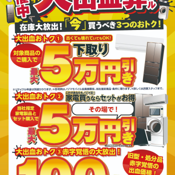 ノジマの本気見せます！！大出血算セール