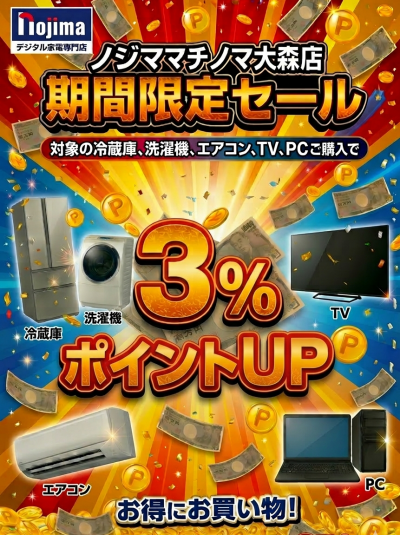 マチノマ大森店限定！ポイントUPセール